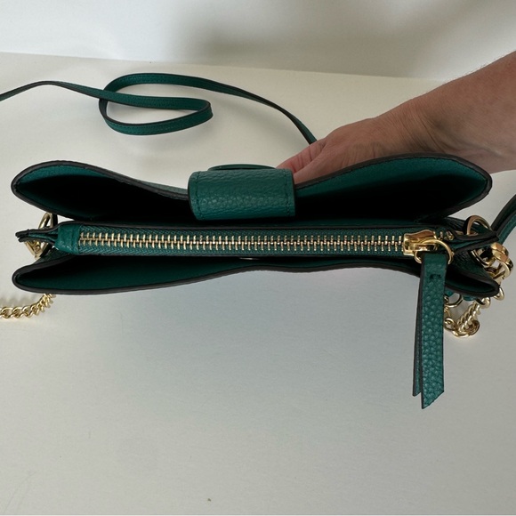 Nanette Lepore Francine Teal Green Pebbled Crossbody Wristlet - Picture 14 of 14